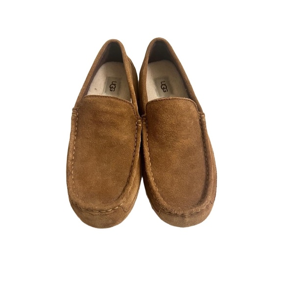 UGG Womens US 9 Brown Suede Shearling Lined Moccasin Slippers Like New - Picture 8 of 9